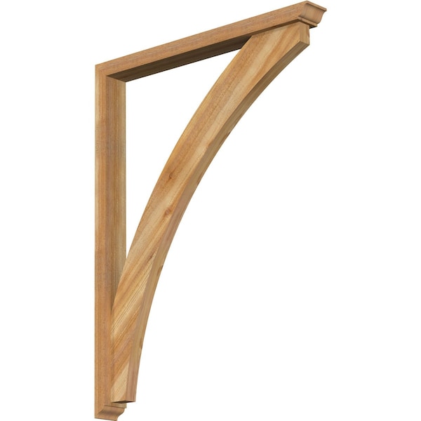 Ekena Millwork Thorton Traditional Rough Sawn Bracket w/ Offset Brace, Western Red Cedar, 4"W x 36"D x 48"H BKT0402X36X48THR01RWR - main